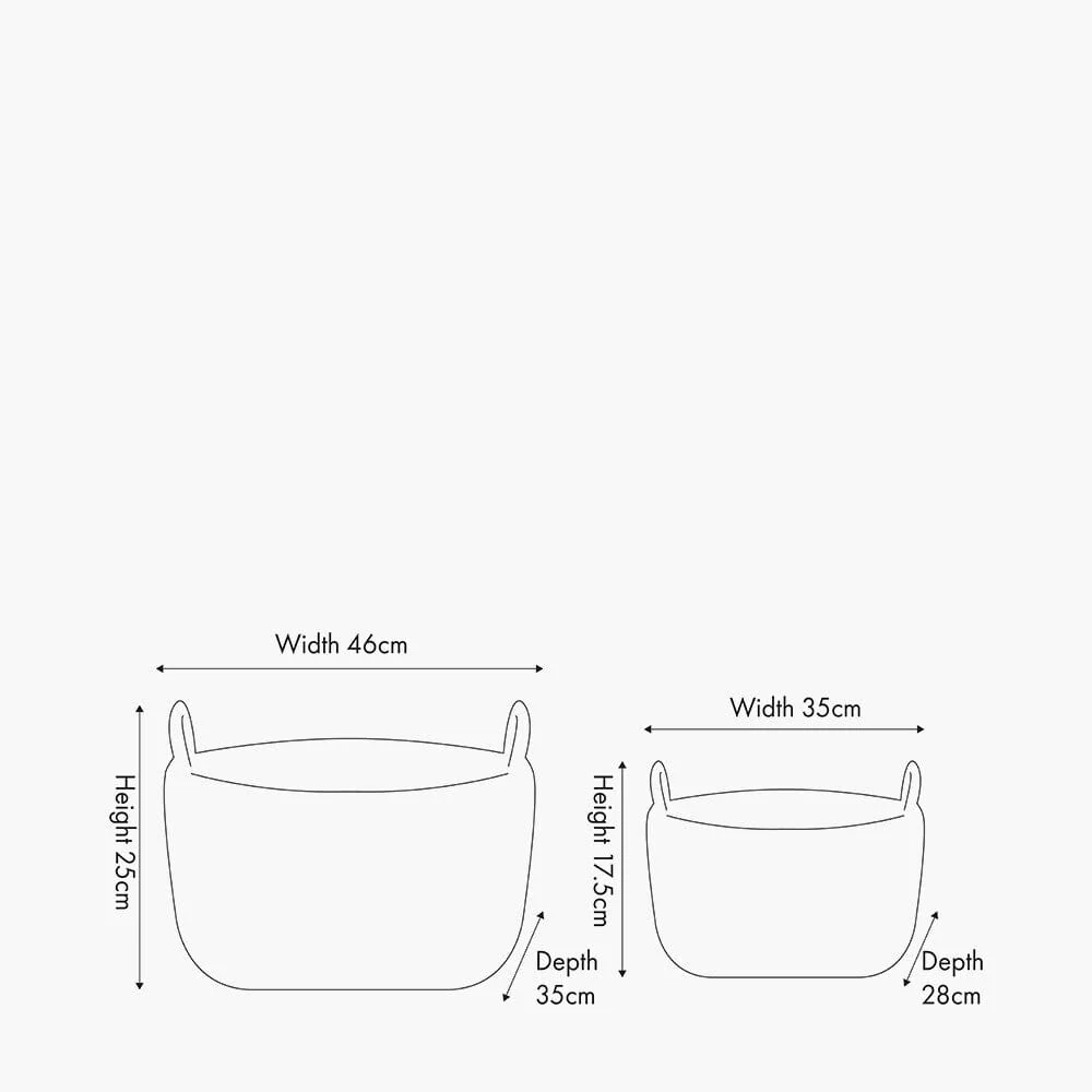 Whinnie Grey Set of 2 Oval Wicker Baskets - Image 4