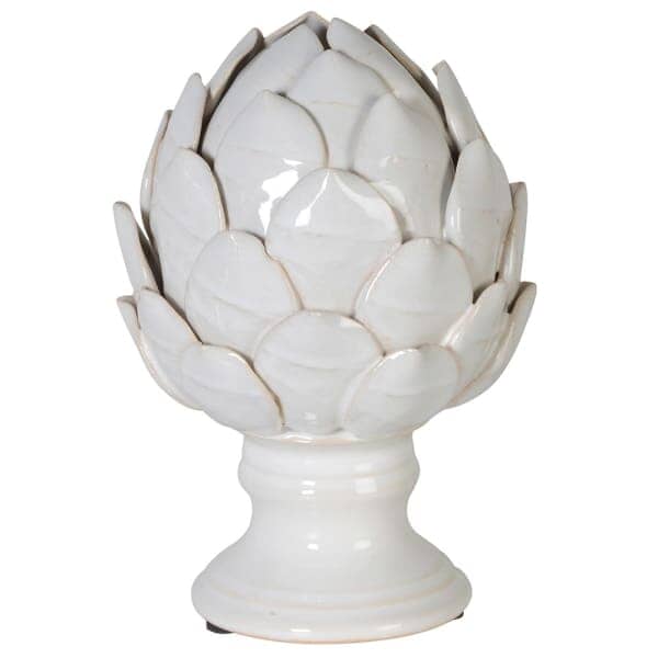 White Ceramic Decorative Standing Artichoke Ornament - Image 4