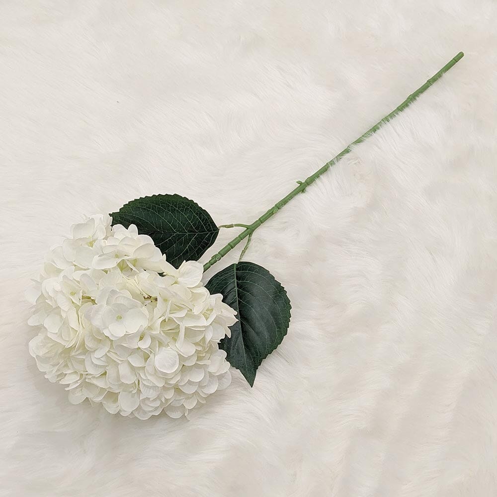 White Giant Pom Pom Hydrangea Single Stem Flower - Set of 3 - Image 3