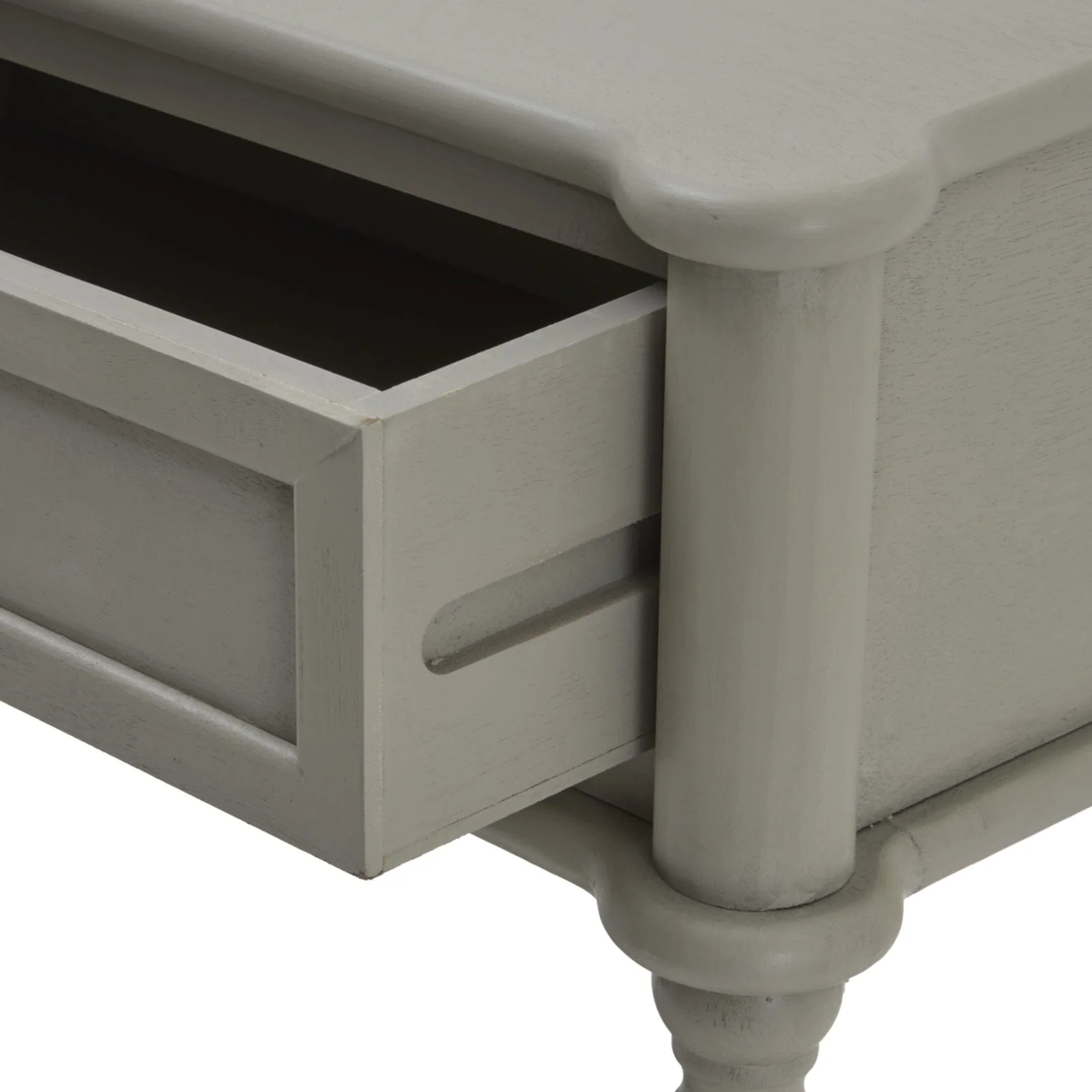 Wiley Grey 2 Drawer Console Table with Leg Detailing - Image 4