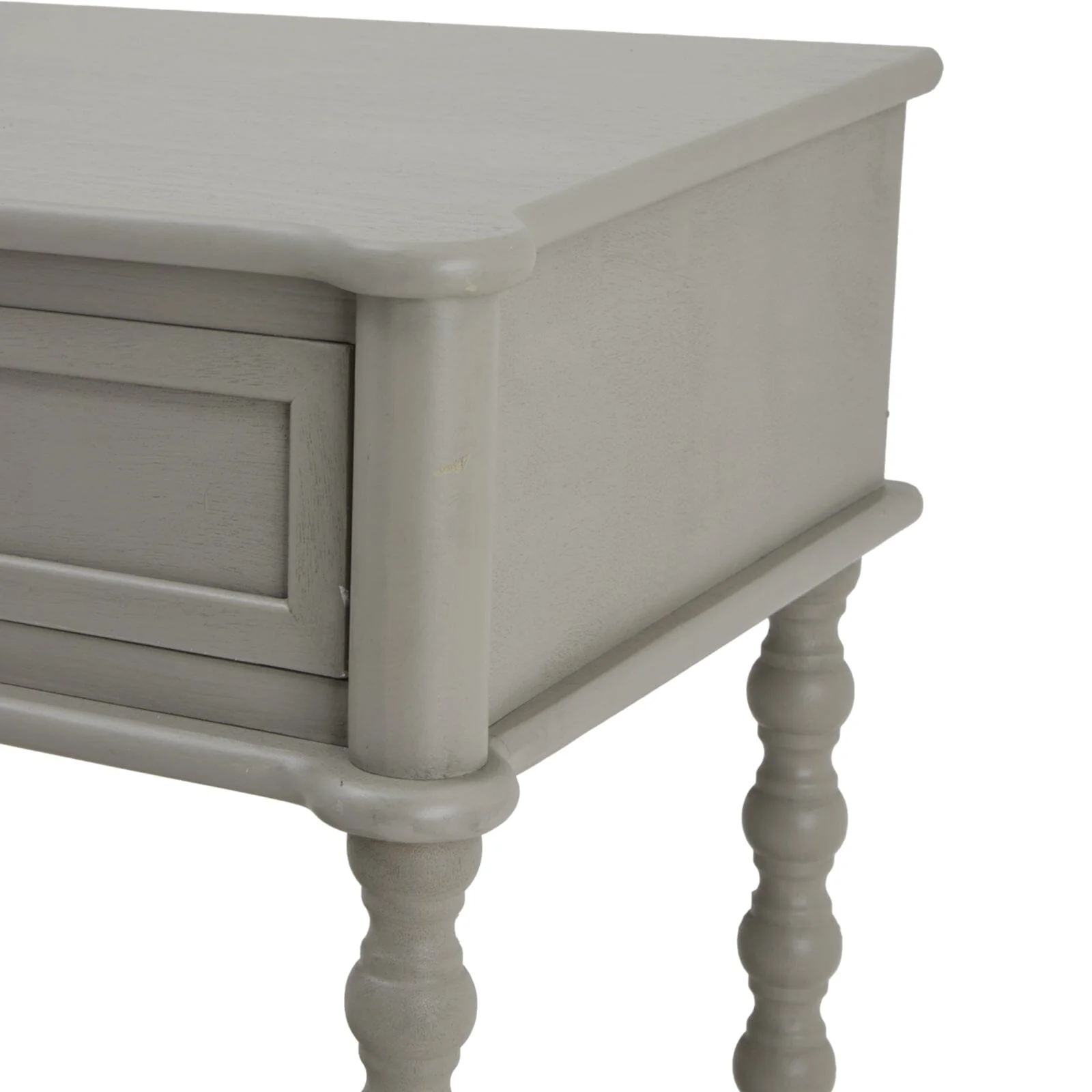 Wiley Grey Large 2 Drawer Console Table with Leg Detailing - Image 2