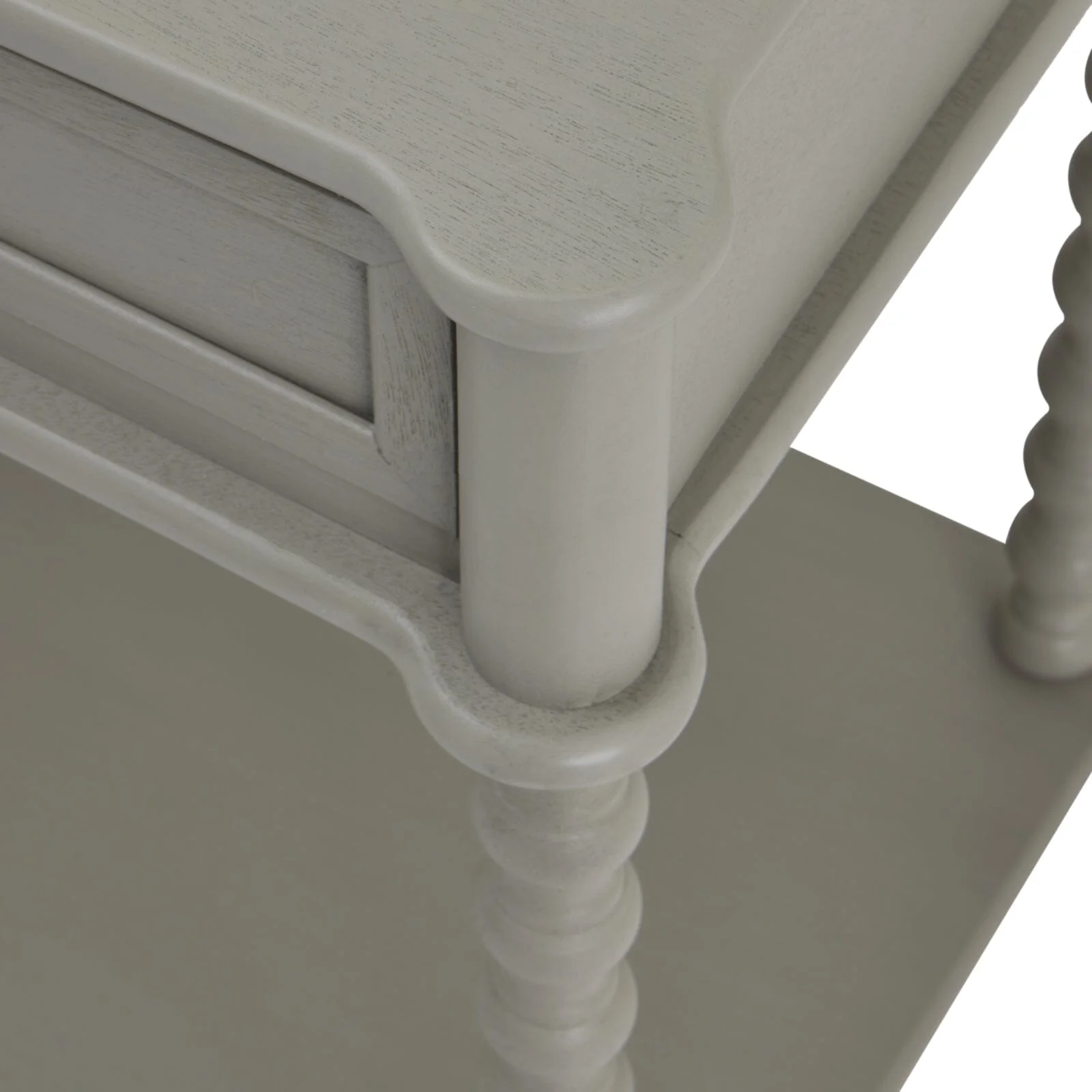 Wiley Grey Large 2 Drawer Console Table with Leg Detailing - Image 5