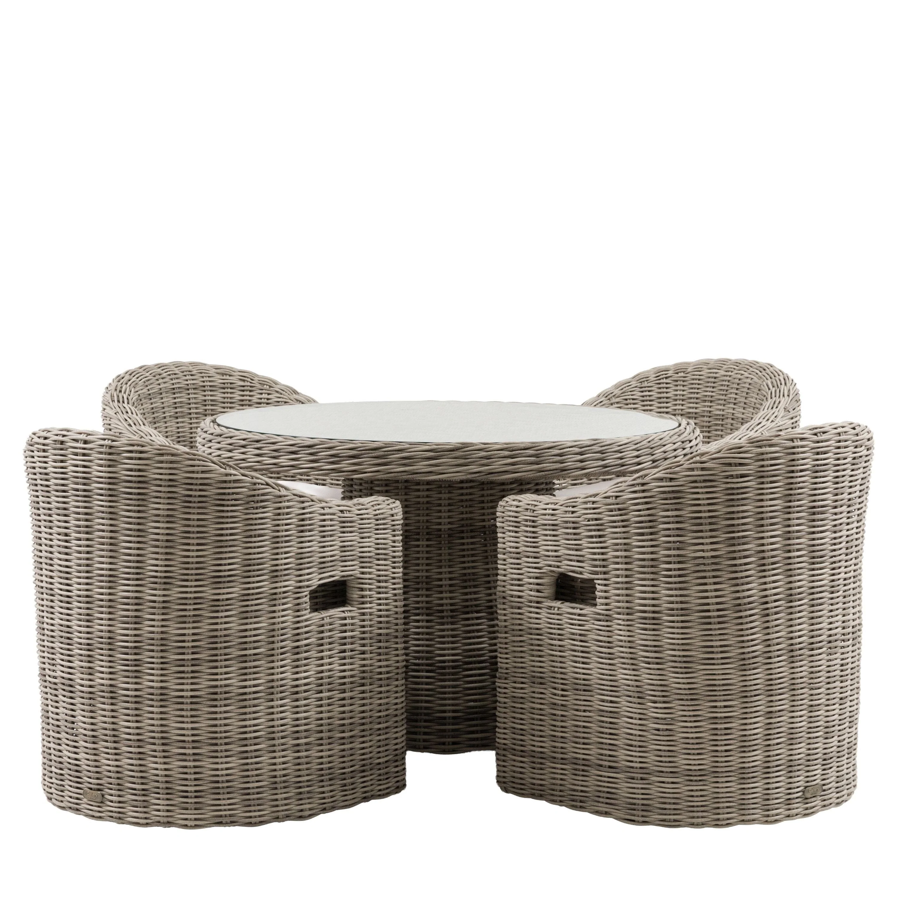 Wisteria Outdoor Chunky Rattan 4 Seater Dining Set - Image 2