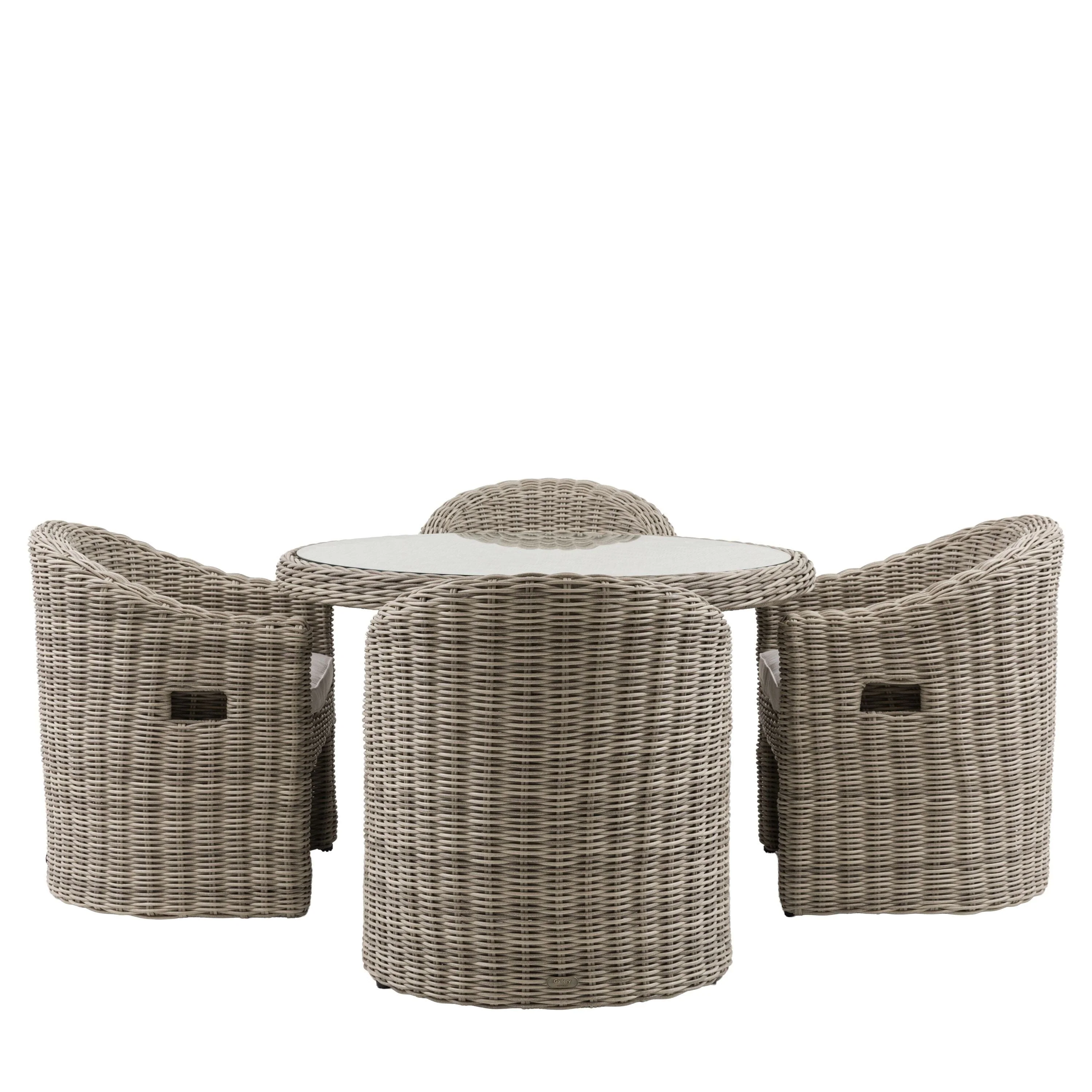 Wisteria Outdoor Chunky Rattan 4 Seater Dining Set - Image 3