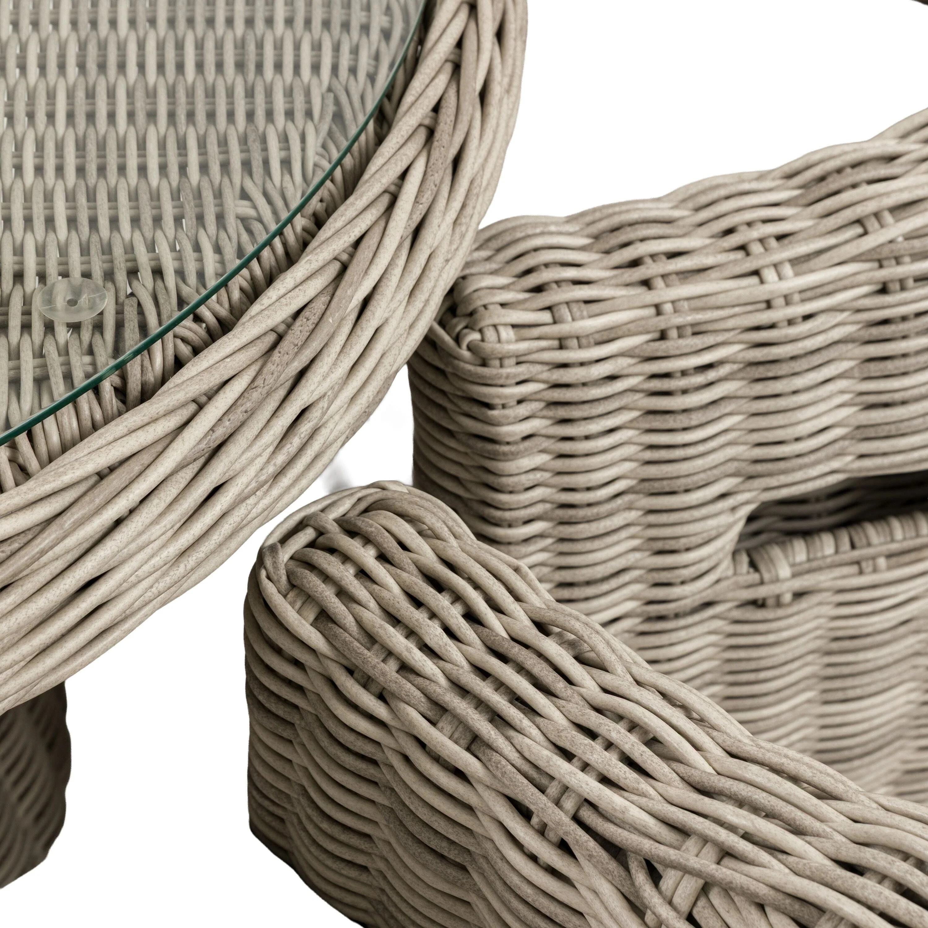 Wisteria Outdoor Chunky Rattan 4 Seater Dining Set - Image 5