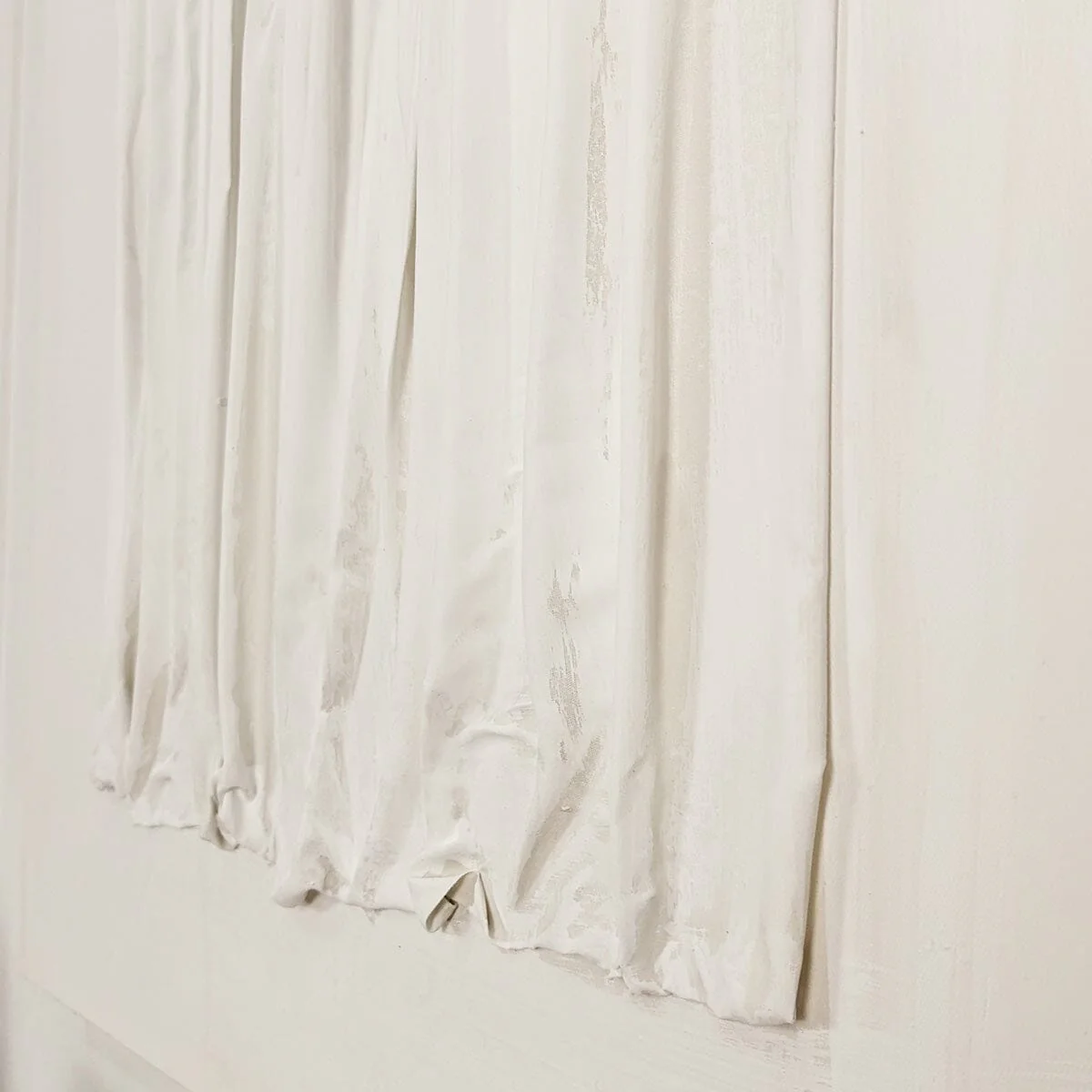 Wren White Textured Abstract Lines Canvas Wall Art - Image 3