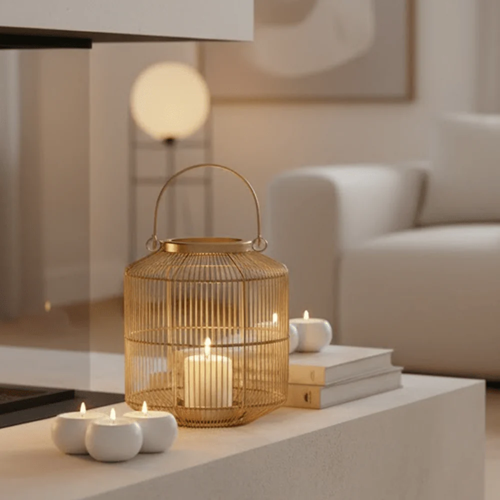 Xavier Mini Gold Lantern