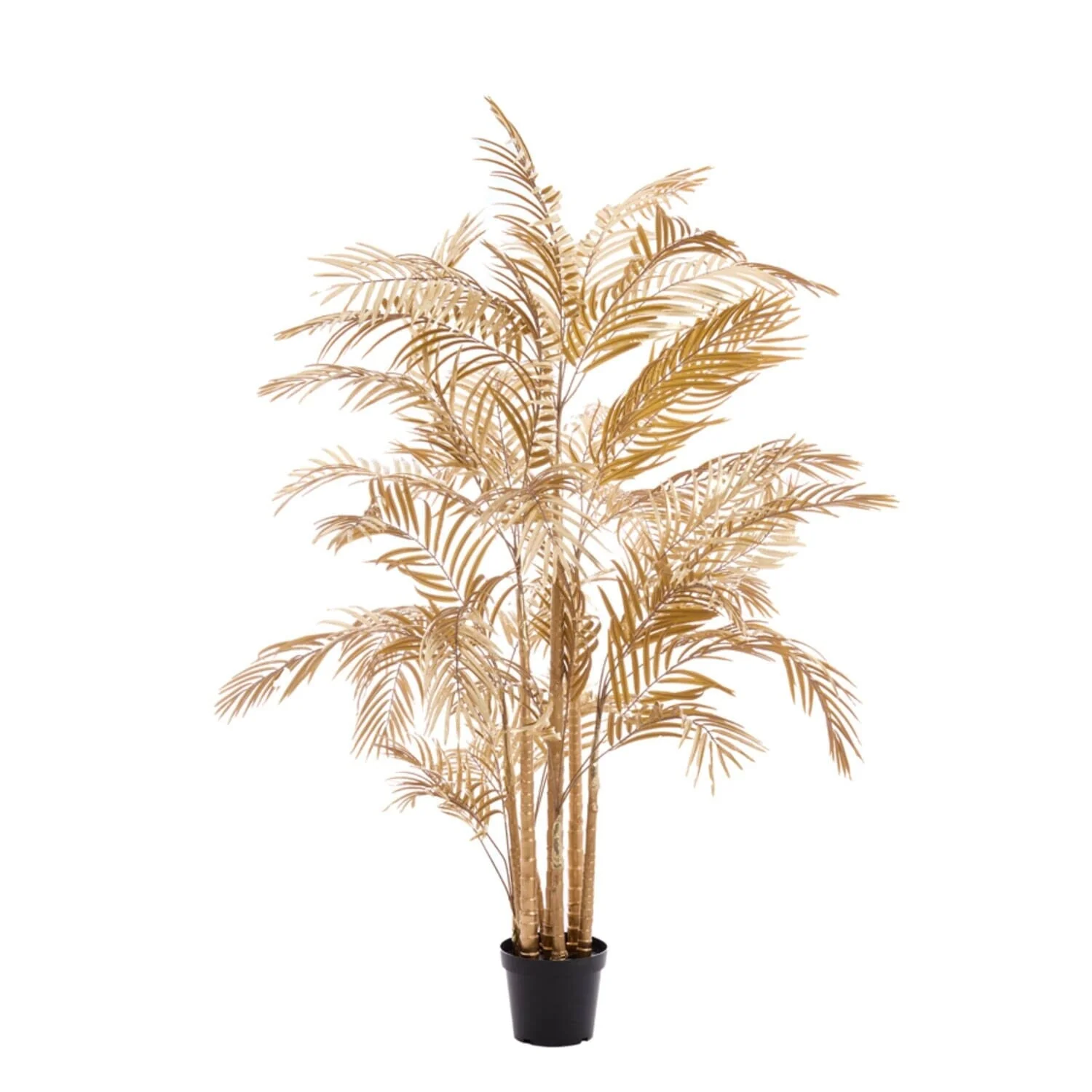 XL Metallic Light Gold Decorative Potted Faux Palm Tree - Image 2
