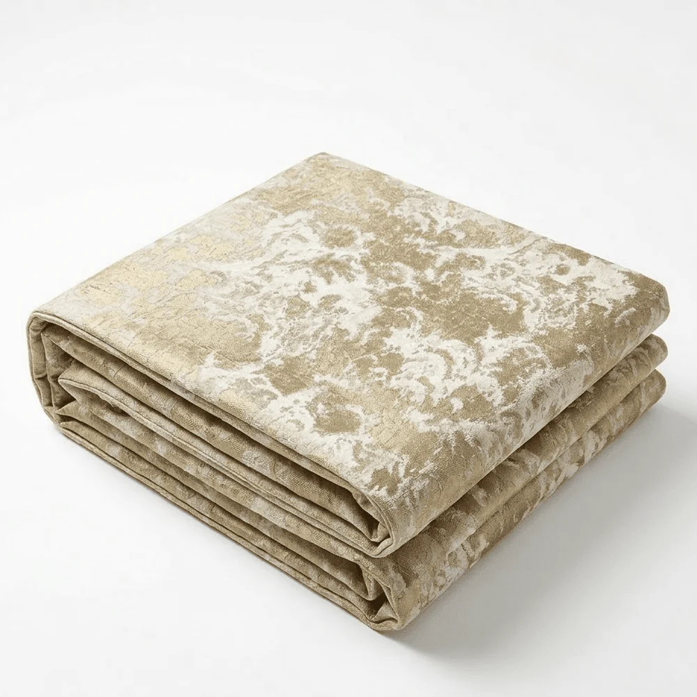Yasmin Gold & Cream Metallic Cloud Print Bed Runner - Image 4