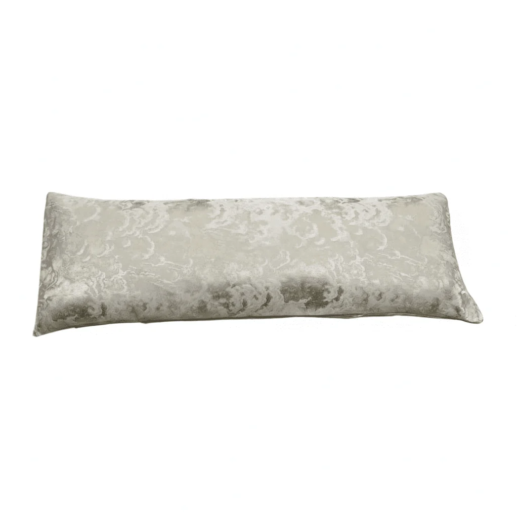 Yasmin Gold & Cream Metallic Cloud Print Long Bolster Cushion - 90x35cm - Image 2
