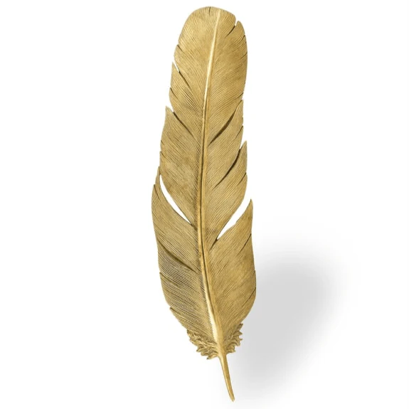 Yasmin Large Gold Feather Wall Decoration - Image 4