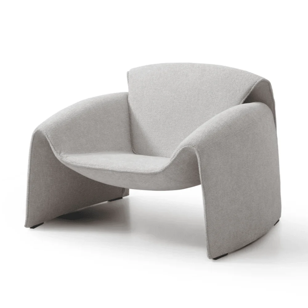 Zafira Cream Woven Statement Accent Chair - Image 4
