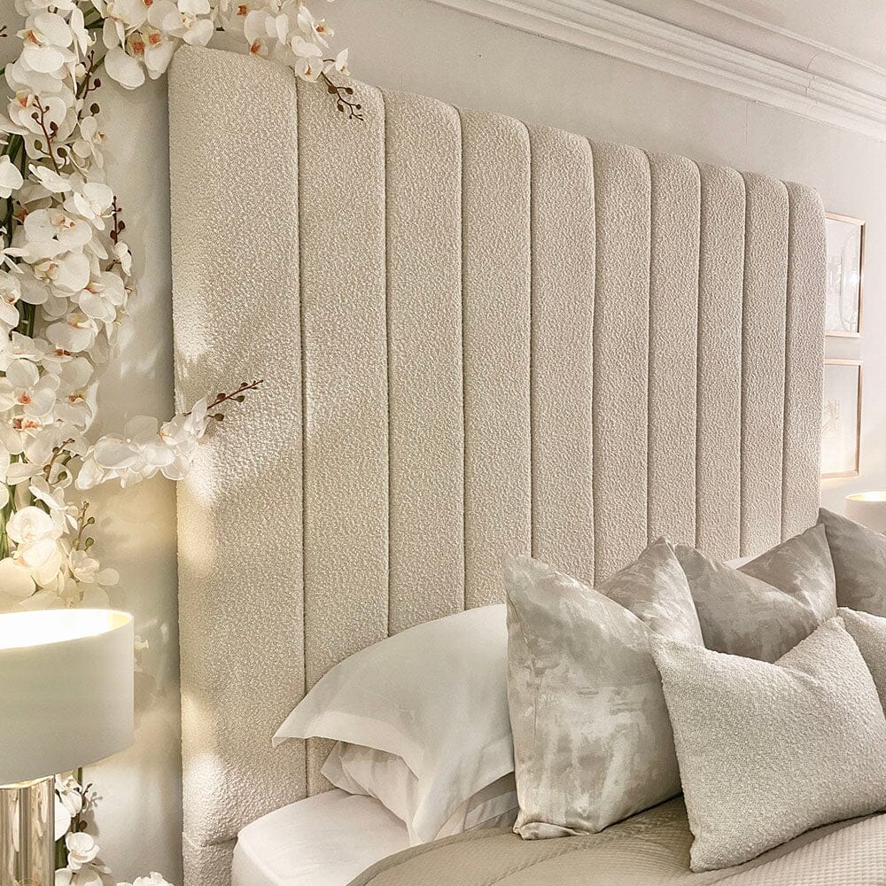 Nori Cream Boucle Luxury Panelled Bed - Image 3
