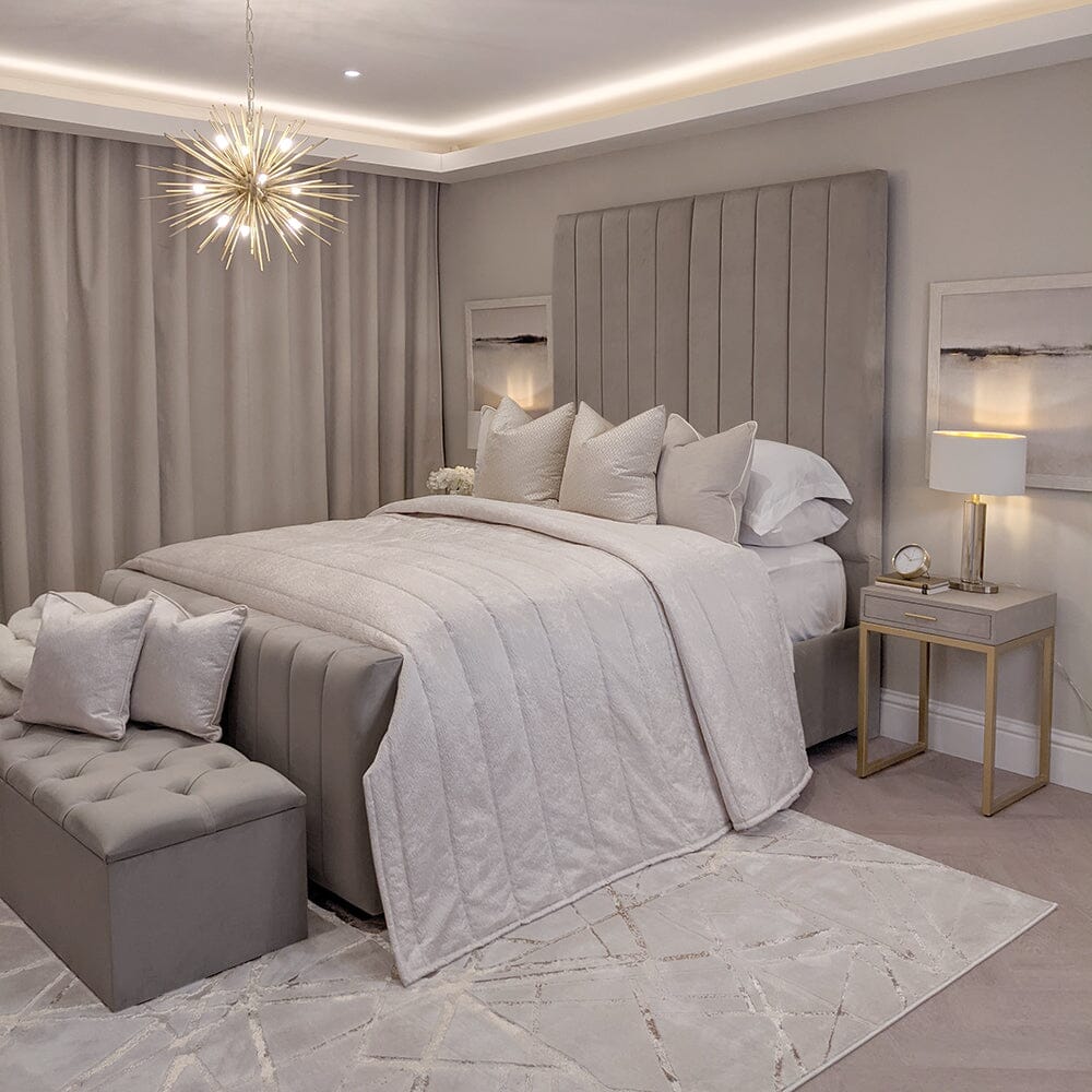 Zana Grey Luxury Panelled Bed