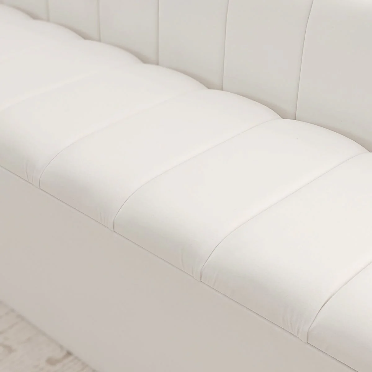 Zana Porcelain White Panelled Ottoman Box - Image 3