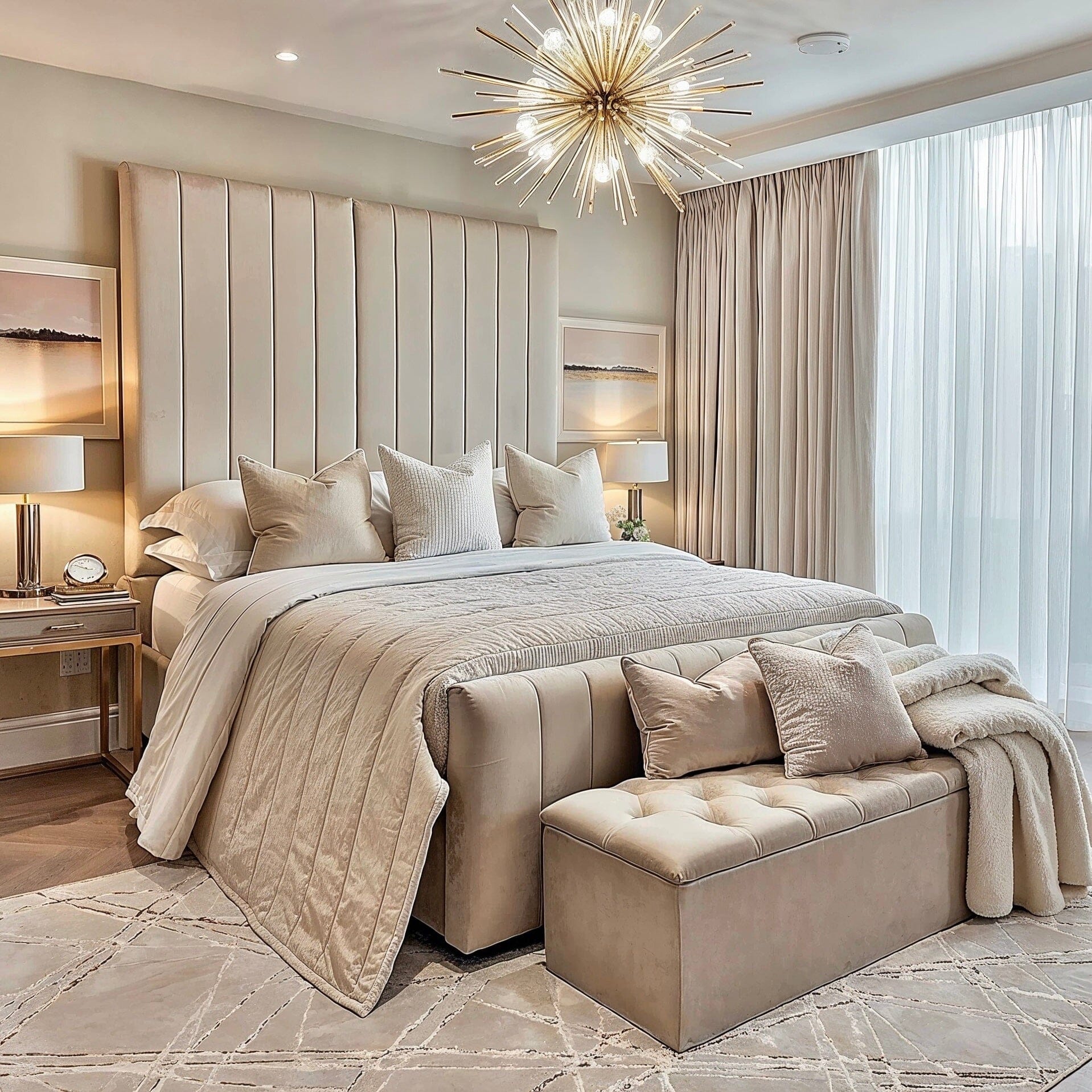 Zana Vanilla Luxury Panelled Ottoman Storage Bed - Image 2