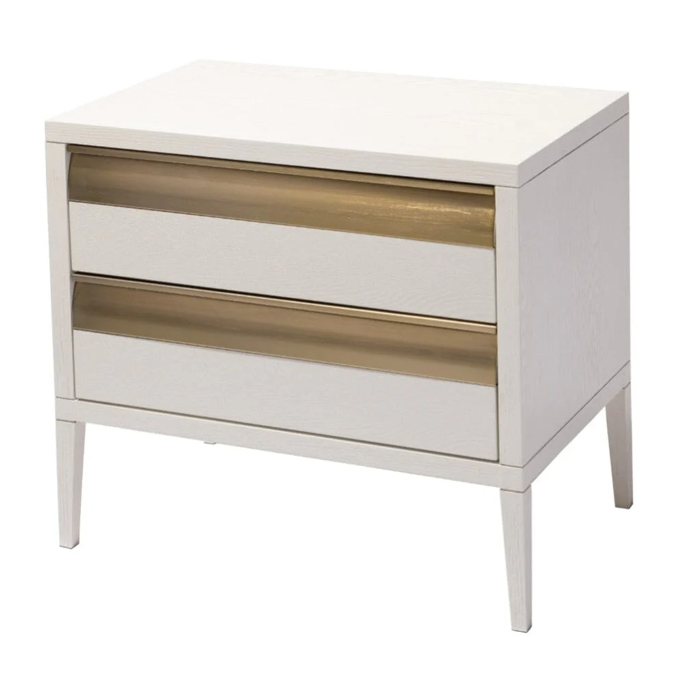 Zayd White & Bronze Premium Large Bedside Table - Image 6