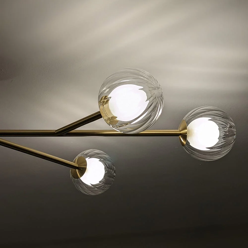 Zayla 6 Light Semi-Flush Brass Ceiling Light - Image 4