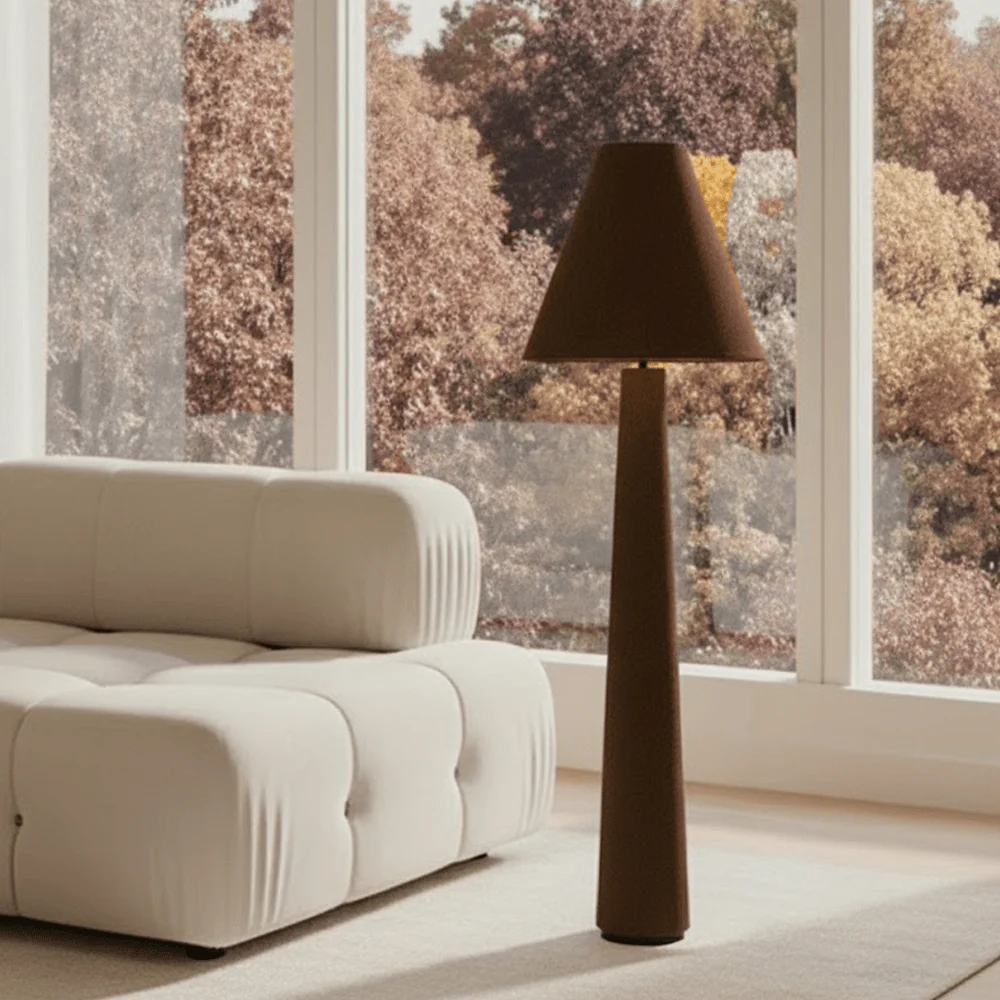 Zaylee Luxury Brown Boucle Floor Lamp
