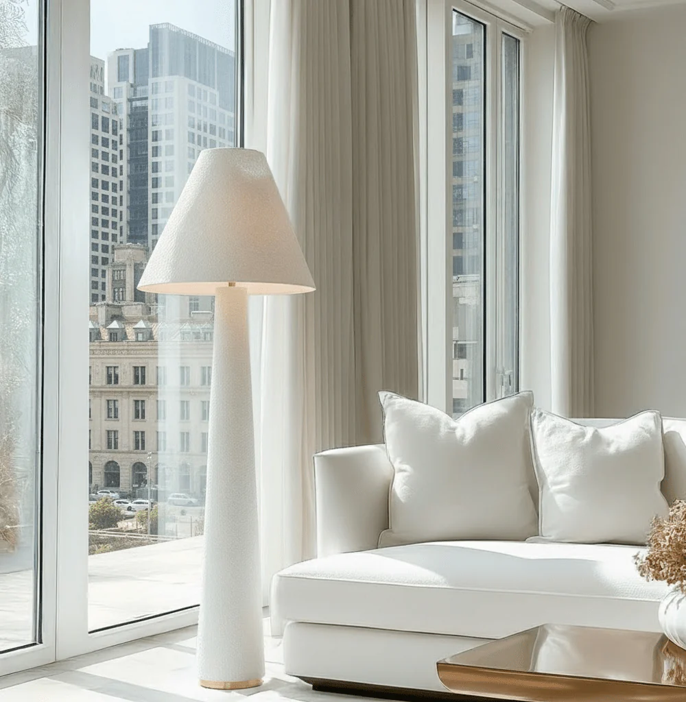 Zaylee Luxury Cream Boucle Floor Lamp