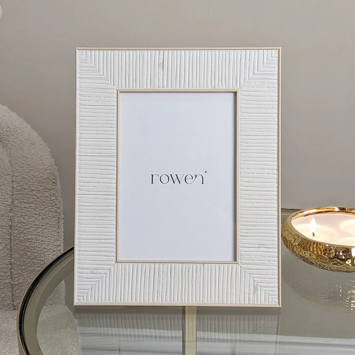 Zelda Rattan Effect Cream Photo Frame - 5x7" - Image 2
