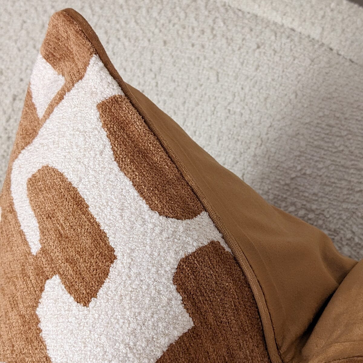 Zella Rust & Cream Jacquard Boucle Cushion - 50x50cm - Image 2