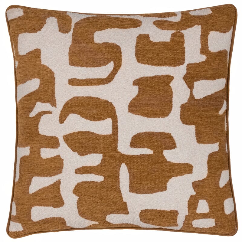 Zella Rust & Cream Jacquard Boucle Cushion - 50x50cm - Image 3