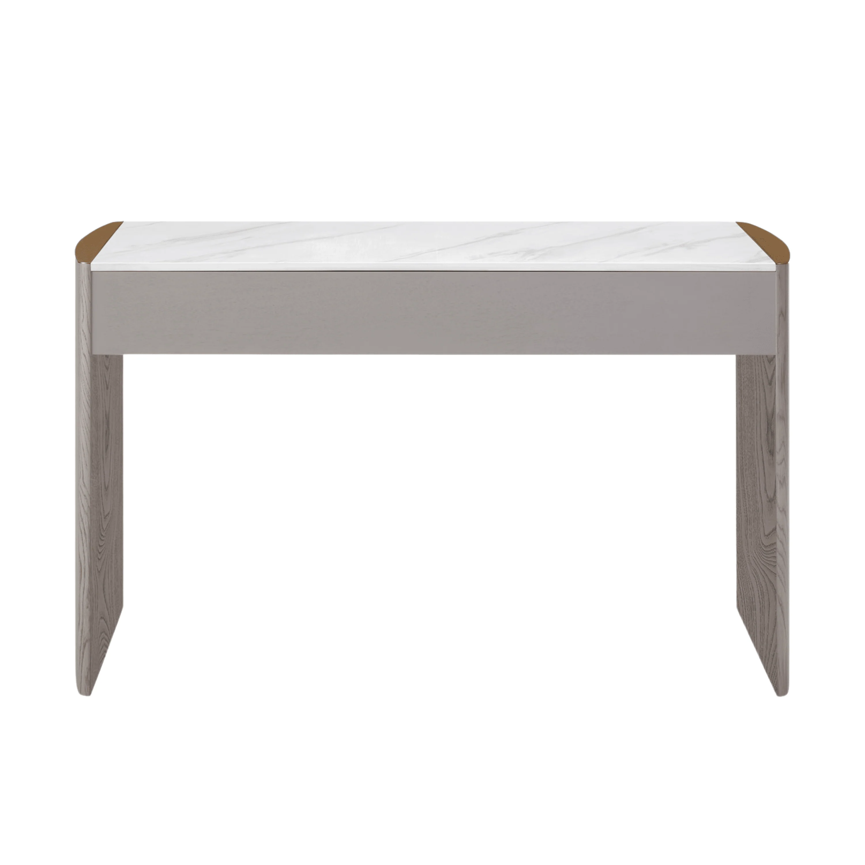 Zendaya 2 Drawer Washed Oak Dressing Table with Stone Top - Image 2