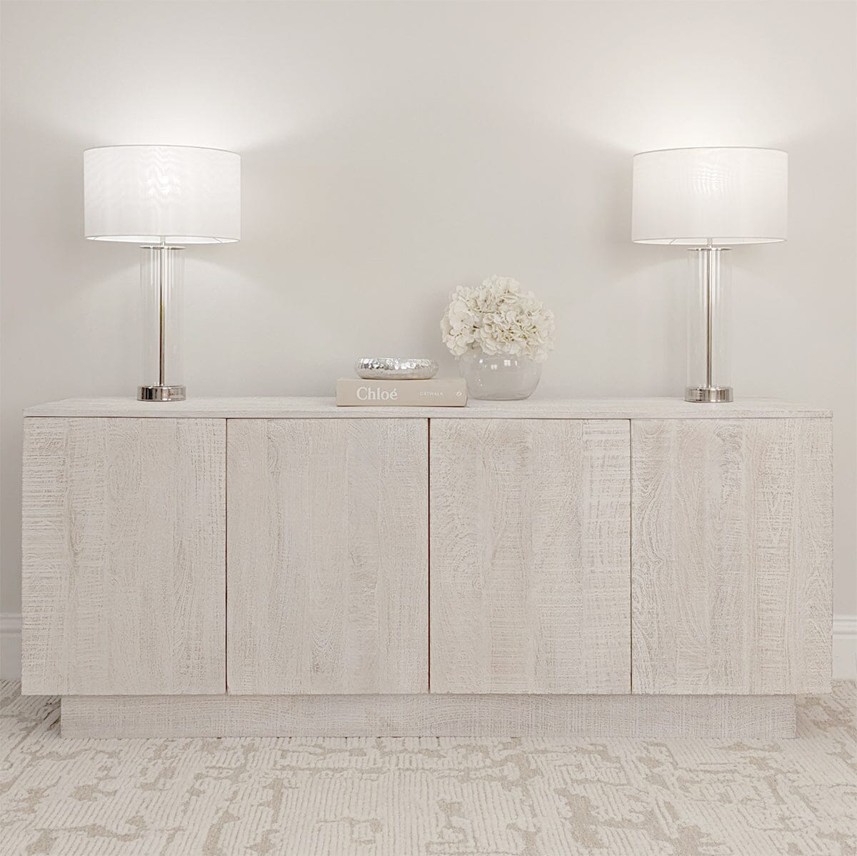 Zenica Luxury Whitewash 4 Door Sideboard - Image 3