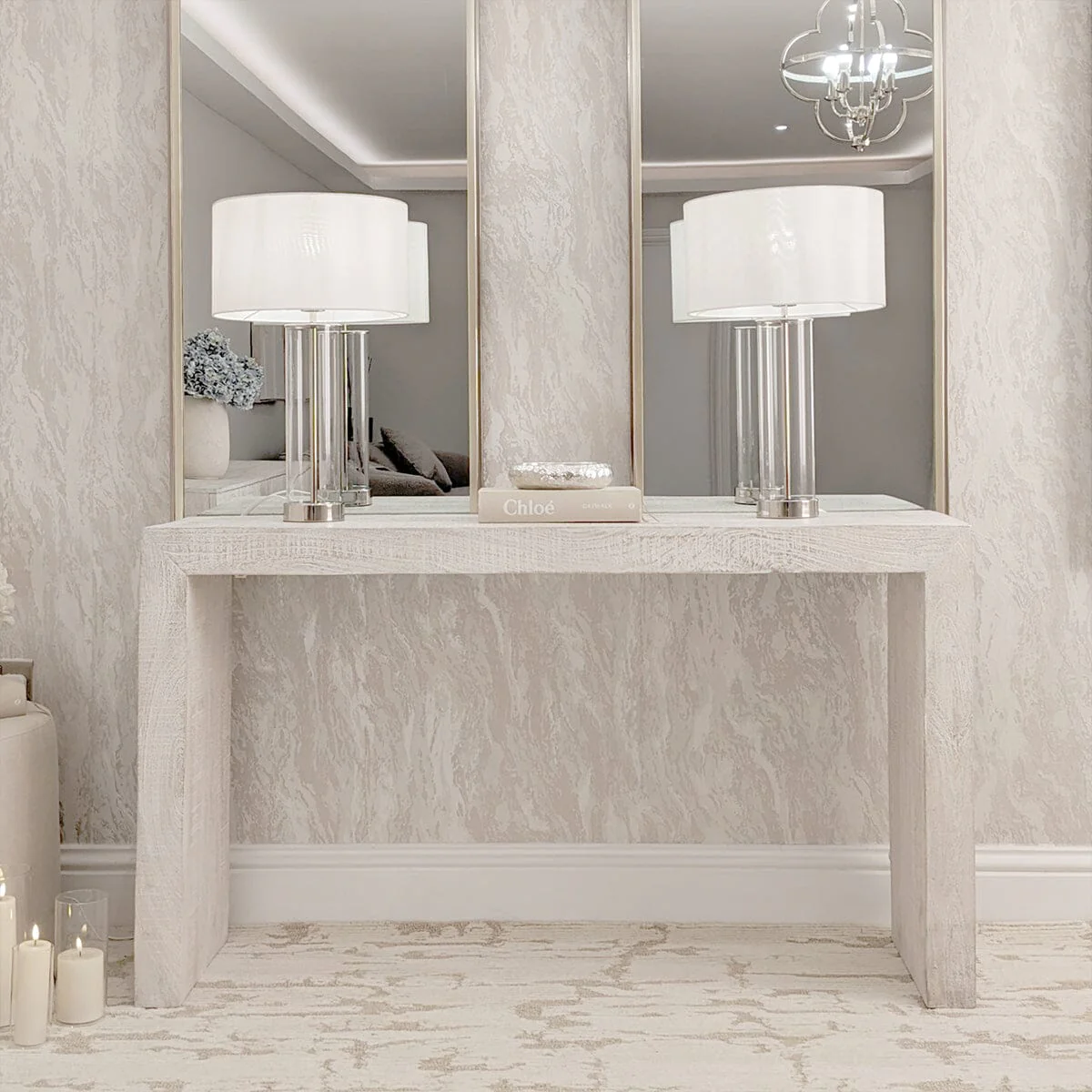 Zenica Luxury Whitewash Console Table - Image 2