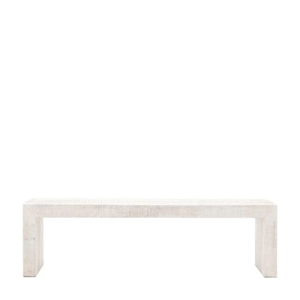 Zenica Luxury Whitewash Large Dining Bench - Image 2