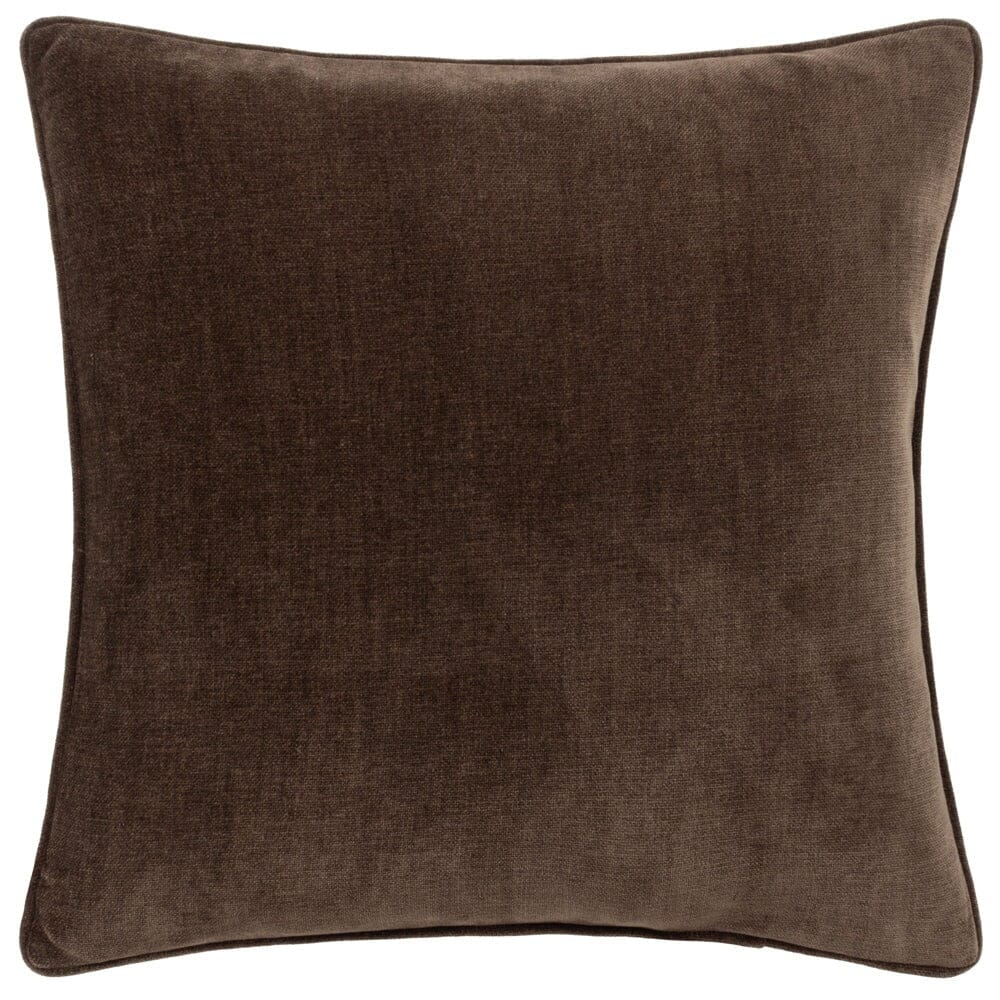 Zephyr Chocolate Brown Heavy Chenille Velvet Cushion- 50x50cm - Image 2