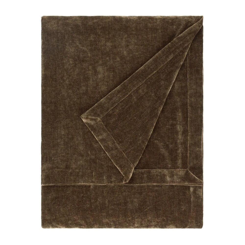 Zephyr Chocolate Brown Heavy Chenille Velvet Throw - Image 2