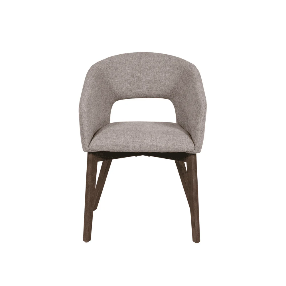 Zeva Latte Textured Fabric Dining Chair - Image 2