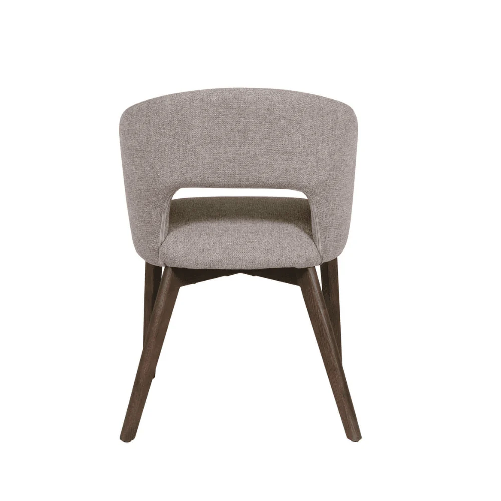 Zeva Latte Textured Fabric Dining Chair - Image 3