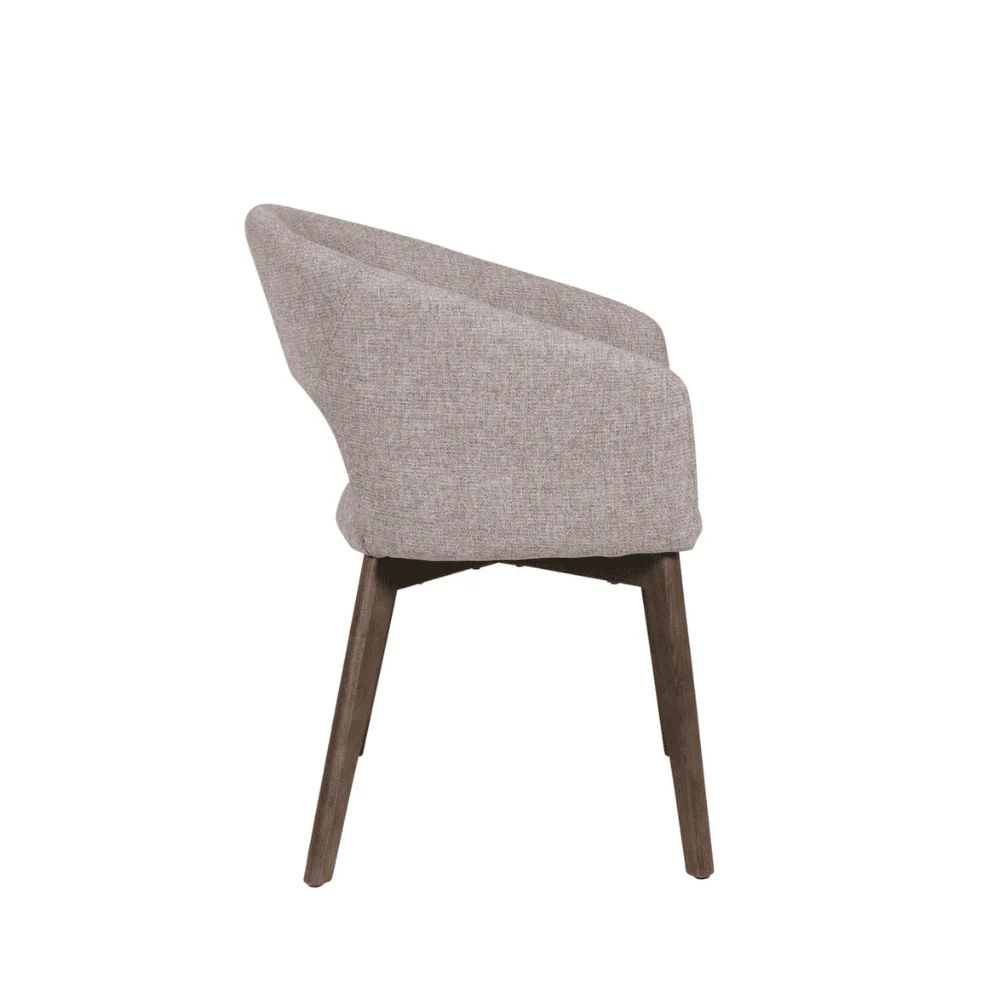 Zeva Latte Textured Fabric Dining Chair - Image 4