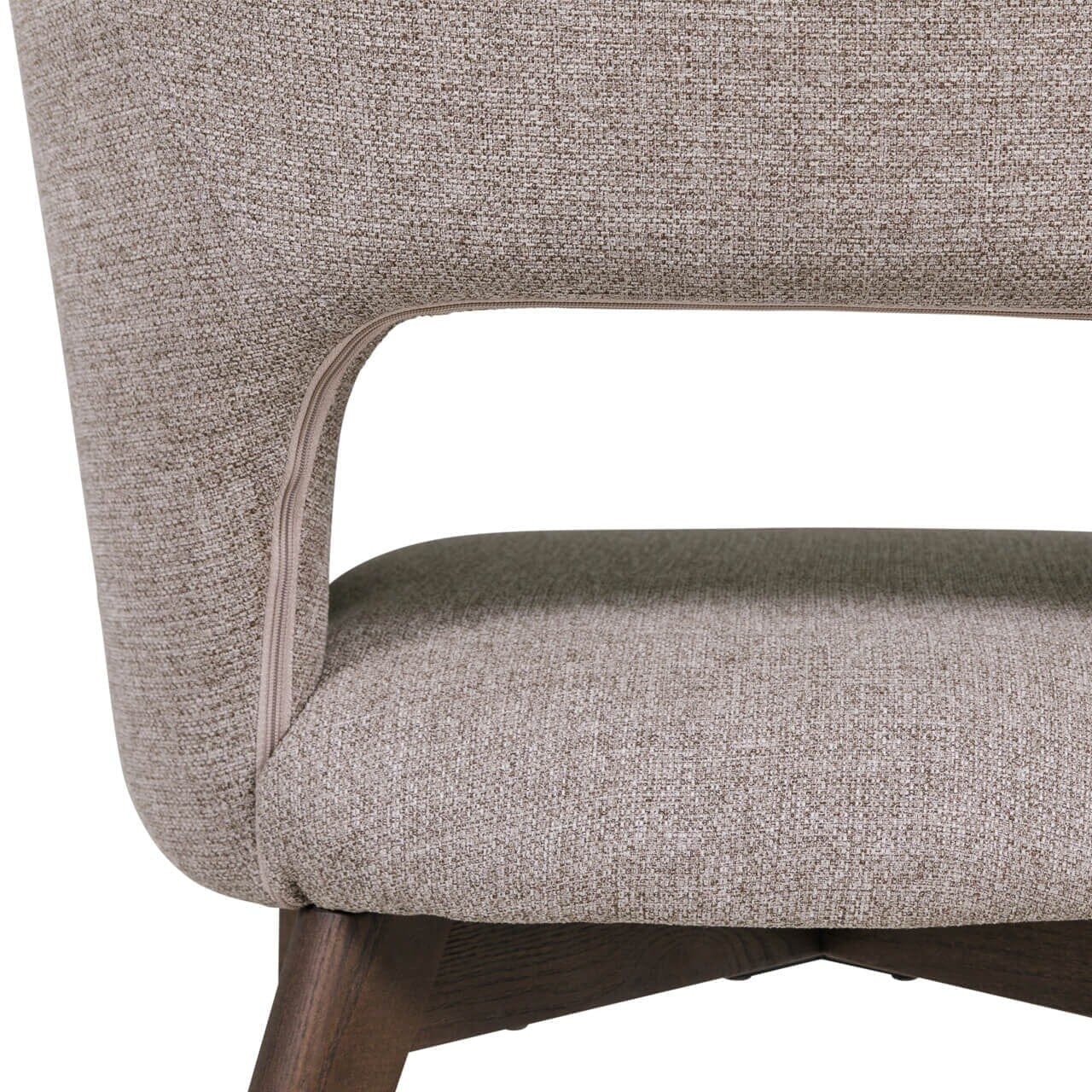 Zeva Latte Textured Fabric Dining Chair - Image 5