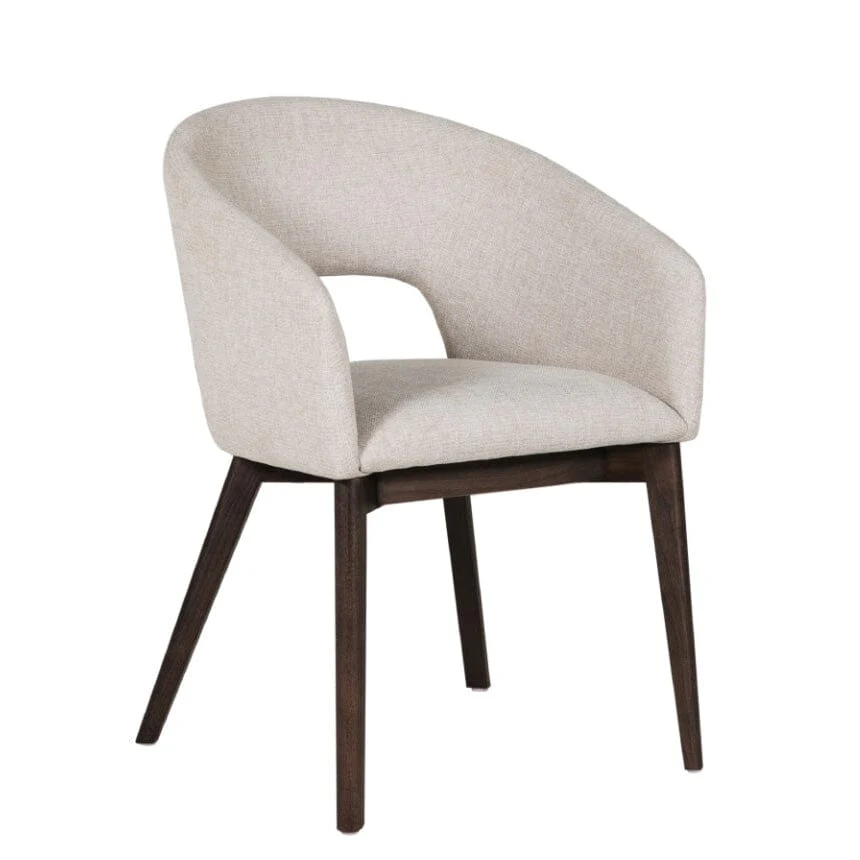 Zeva Natural Textured Fabric Dining Chair - Image 3