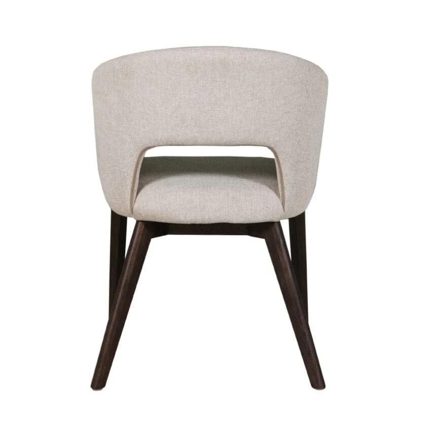 Zeva Natural Textured Fabric Dining Chair - Image 4