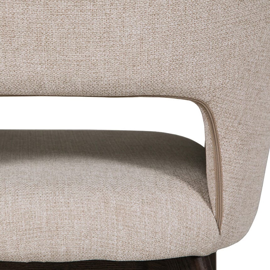 Zeva Natural Textured Fabric Dining Chair - Image 6