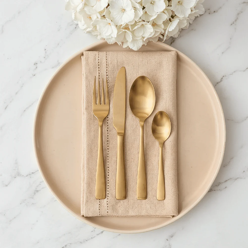 Zoey Gold Finish 16 Piece Cutlery Set