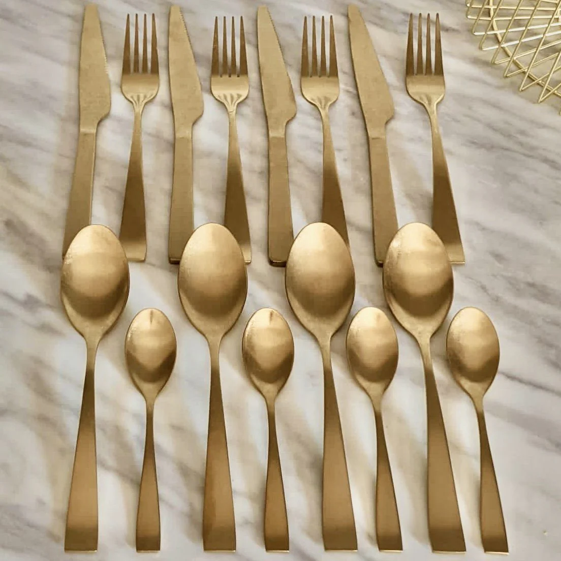 Zoey Gold Finish 16 Piece Cutlery Set - Image 2