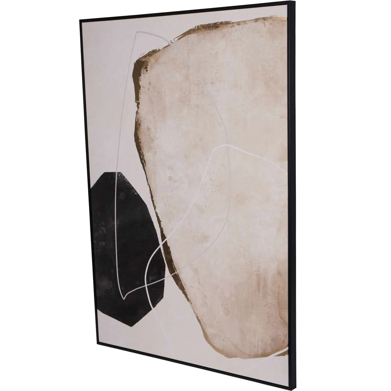 Zola Large Framed Neutral & Black Canvas Wall Art - Image 4