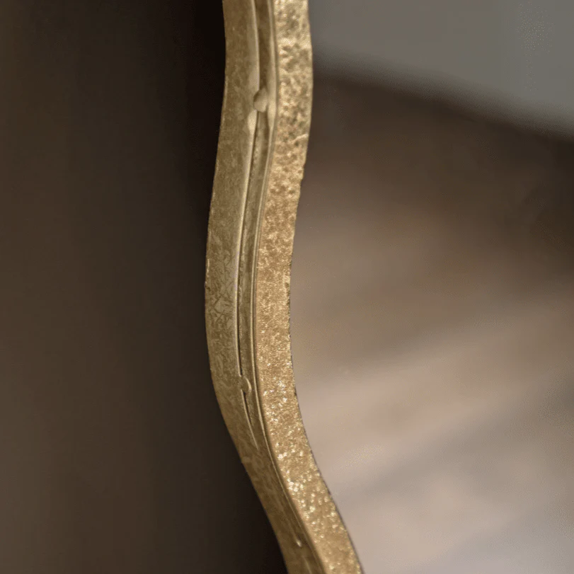 Zosia Antique Gold Wavy Edge Leaner Wall Mirror - Image 2