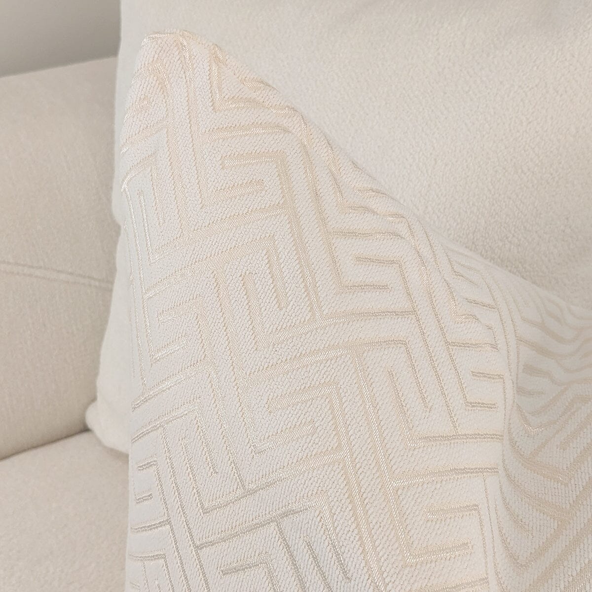 Zosia Cream & Gold Stitched Geometric Cushion - 50x50cm - Image 2