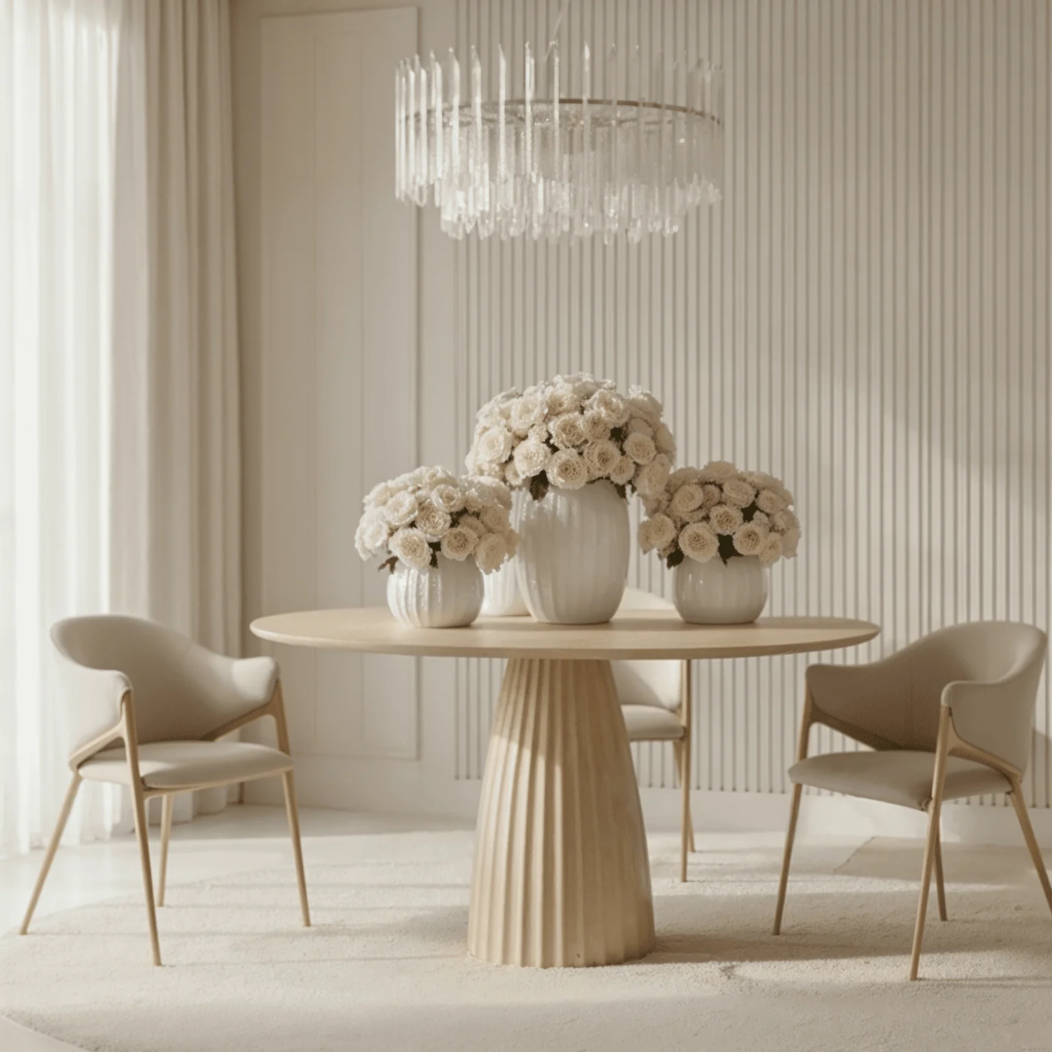 Zuzana Beige Round Dining Table - Image 2