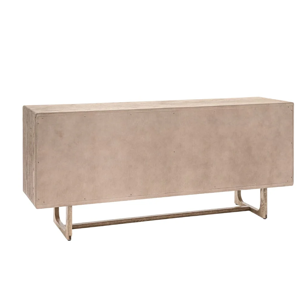 Zyra Smoked Oak Wooden 4 Door Sideboard - Image 5